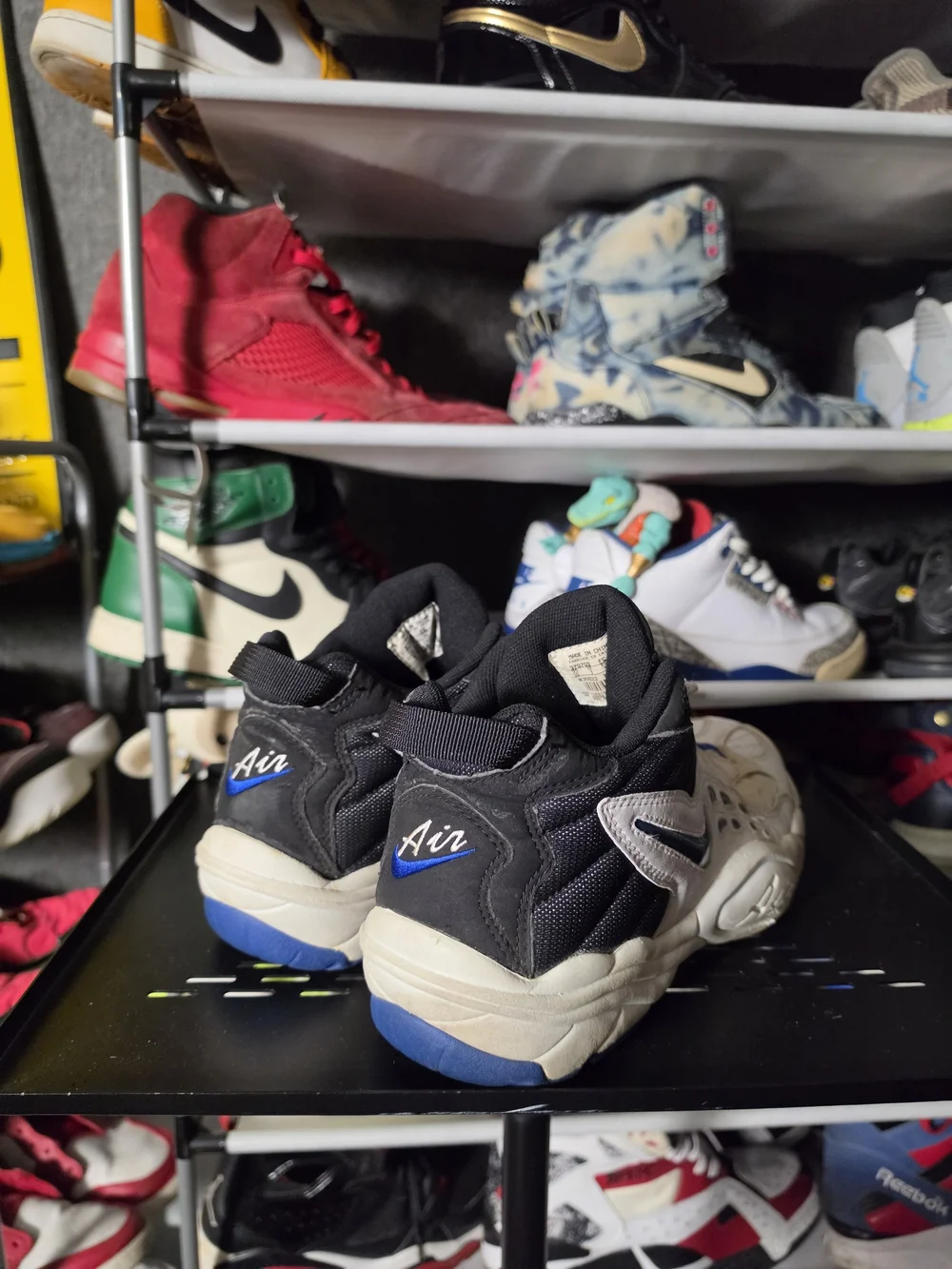 🔥 Nike Air Uptempo 1998 Good Shape! Black White Blue Retro Men Size 10 Sneakers